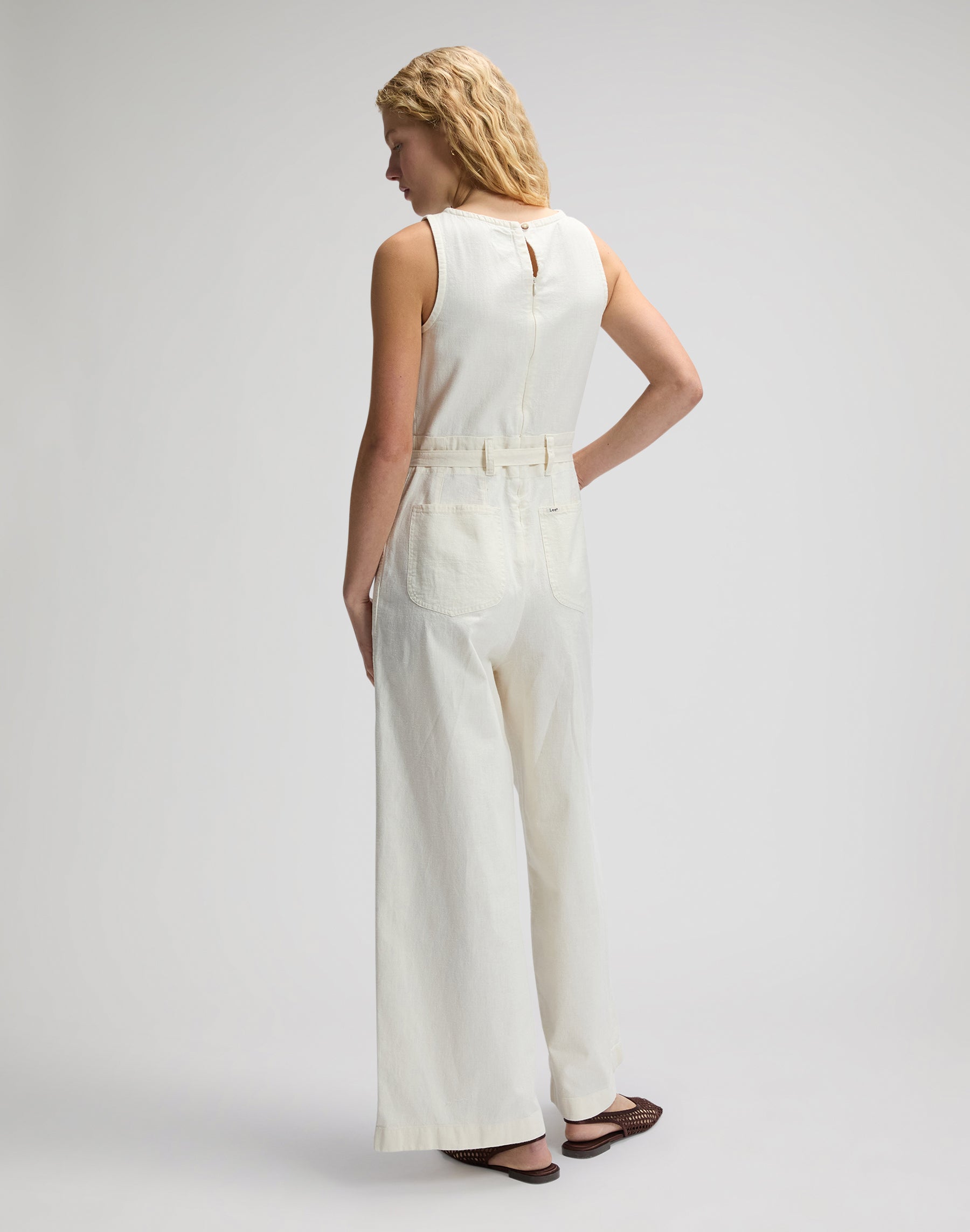 Boatneck Jumpsuit in Natural Overall Lee