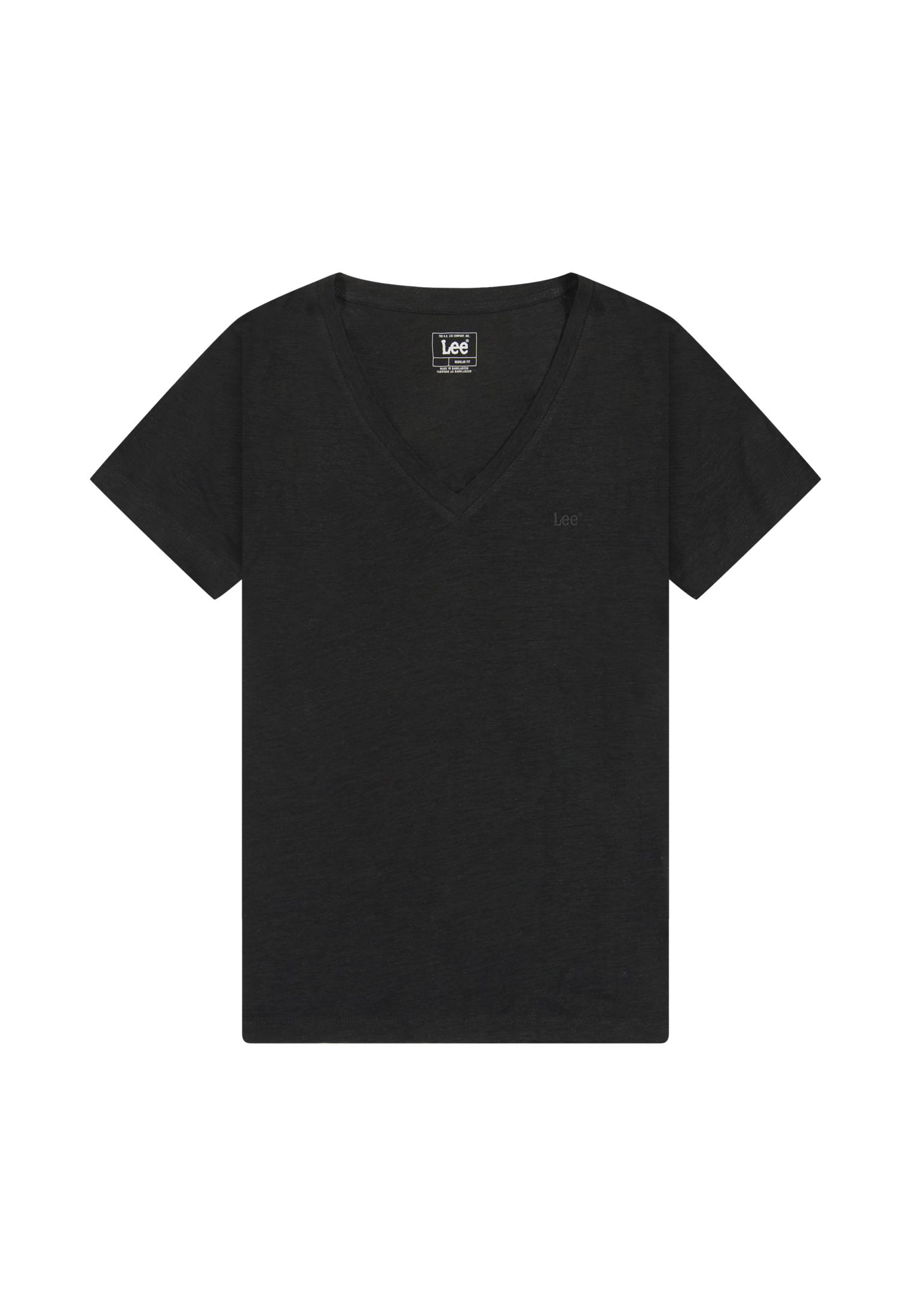 V Neck Tee in Black
