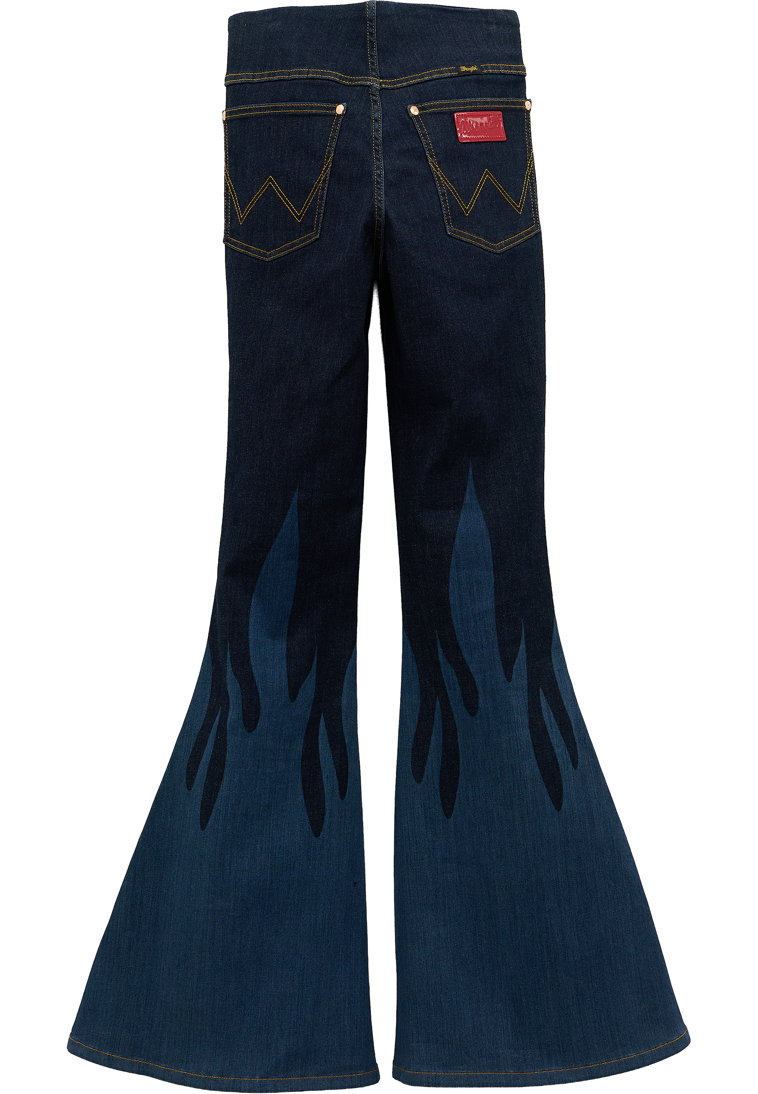 Flame Pull On Flare in Rinse Jeans Wrangler