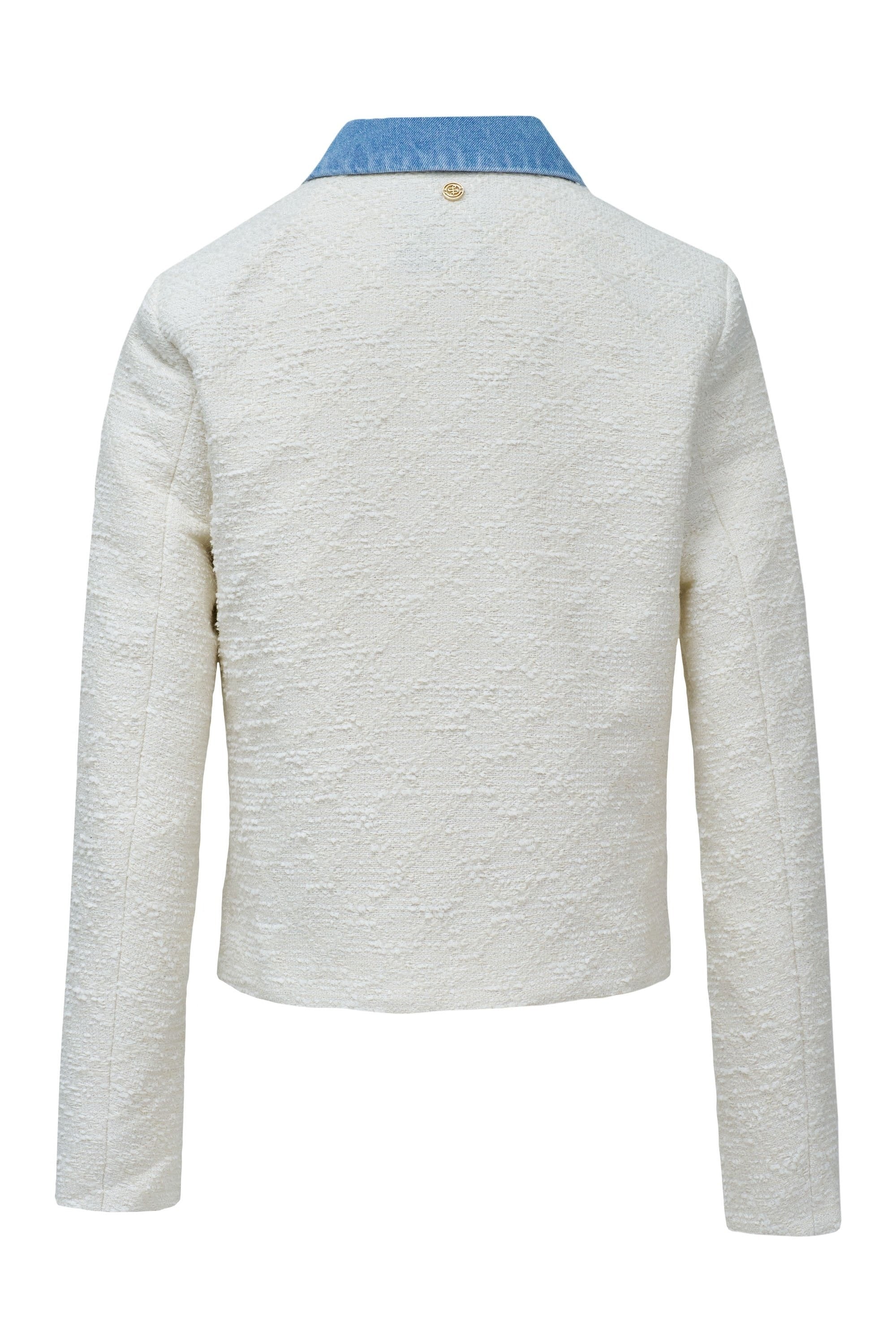 Chanel-Style Tweed Jacket in Light Beige Jacken Salsa Jeans