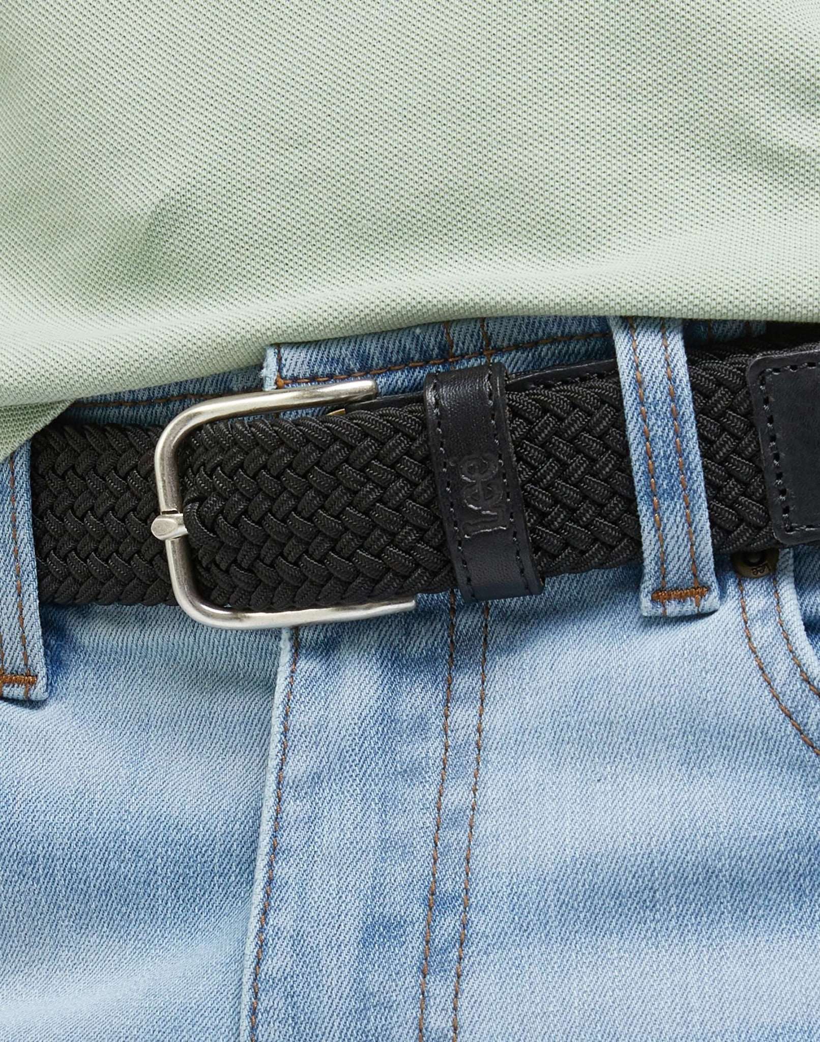 Elastic Webbing Belt in Black Gürtel Lee   