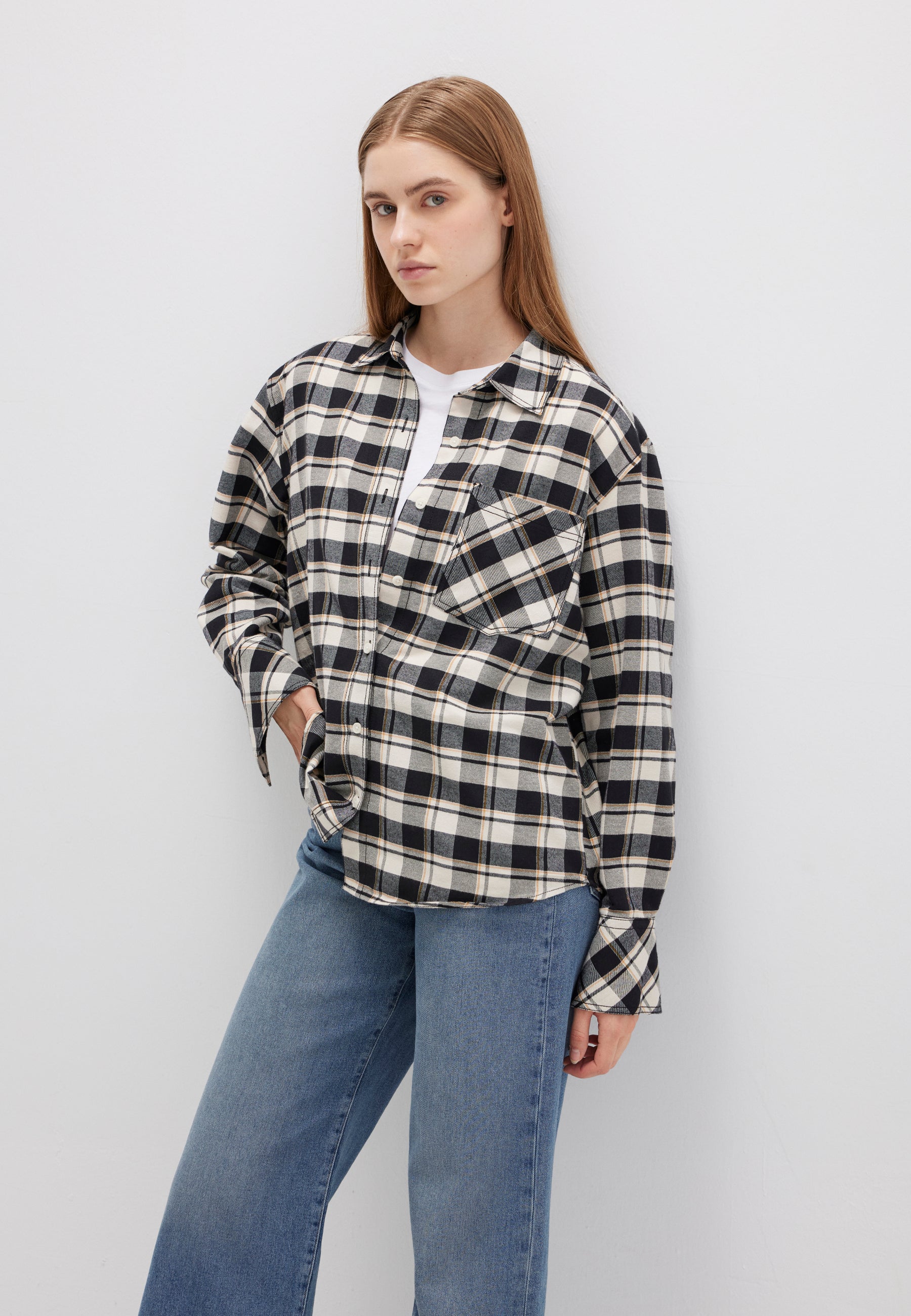 Woven Shirt in Brown Check Hemden Mavi