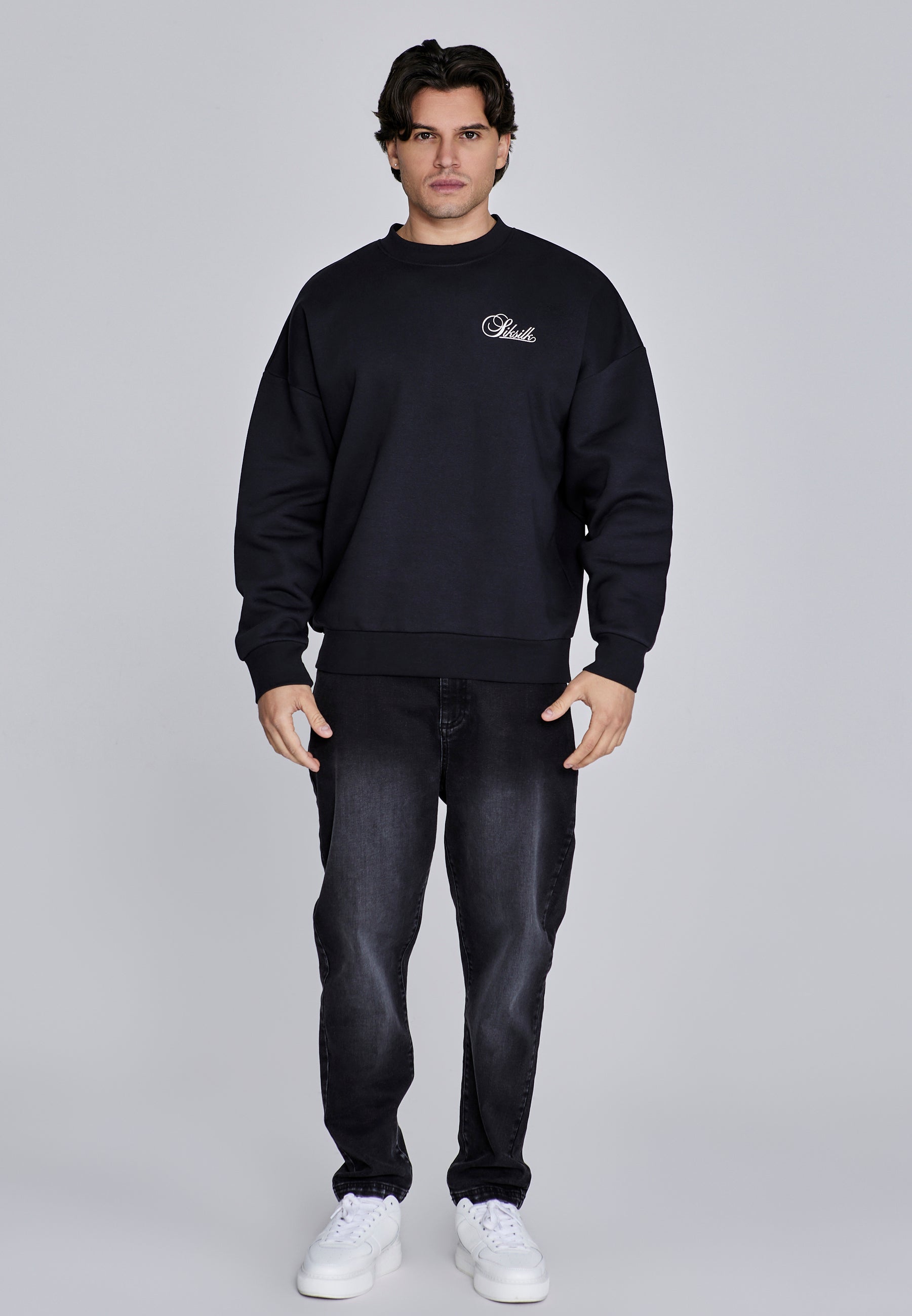 Essentials Sweater in Black Sweatshirts SikSilk