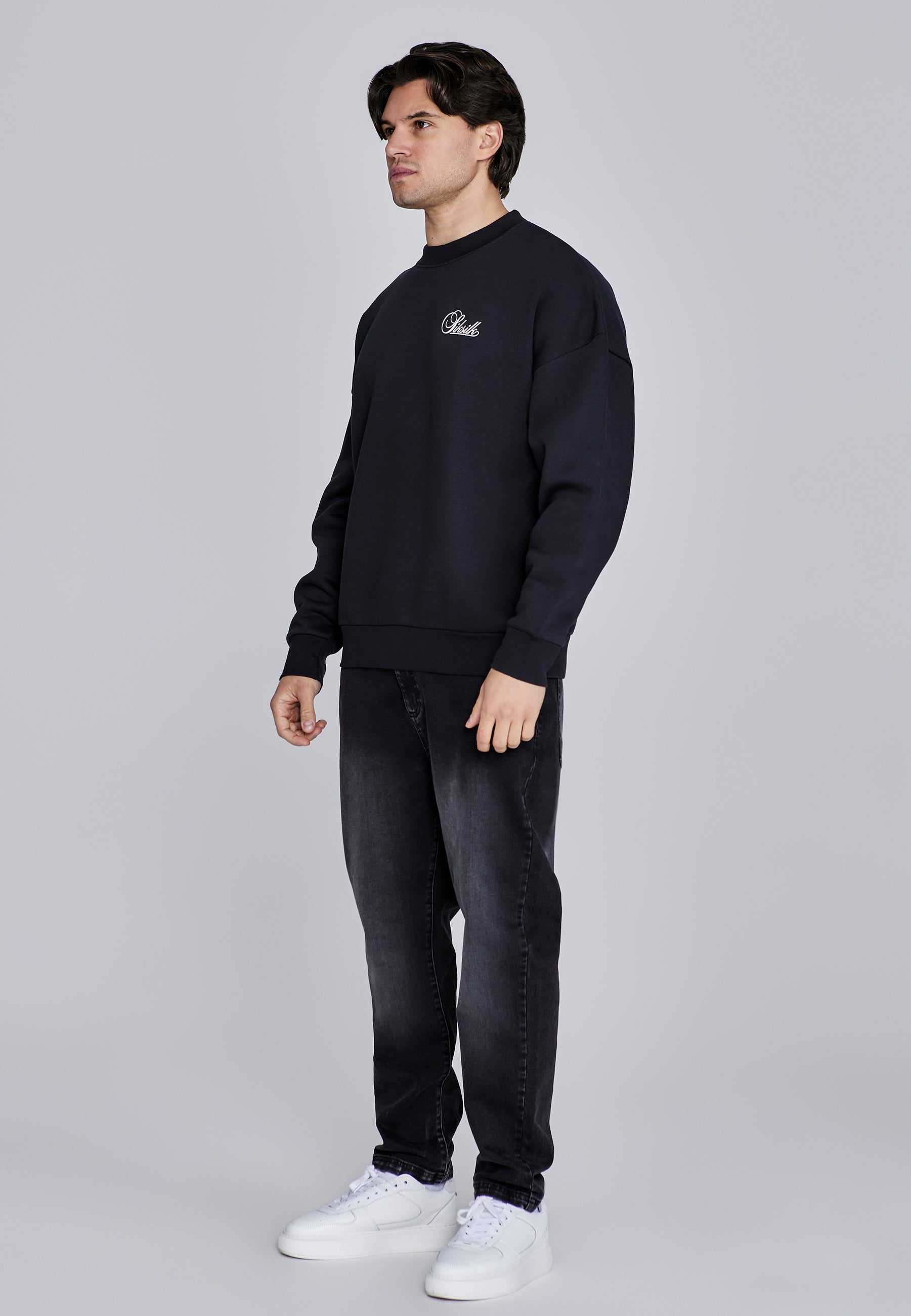 Essentials Sweater in Black Sweatshirts SikSilk