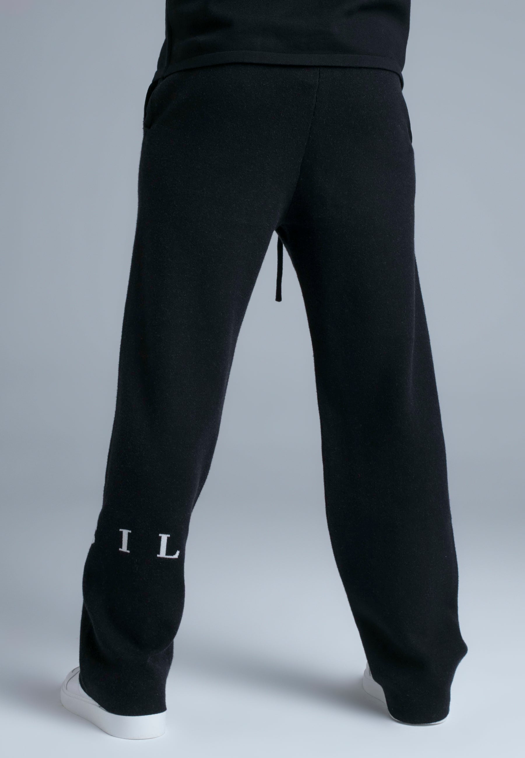 Knitted Track Pants in Black