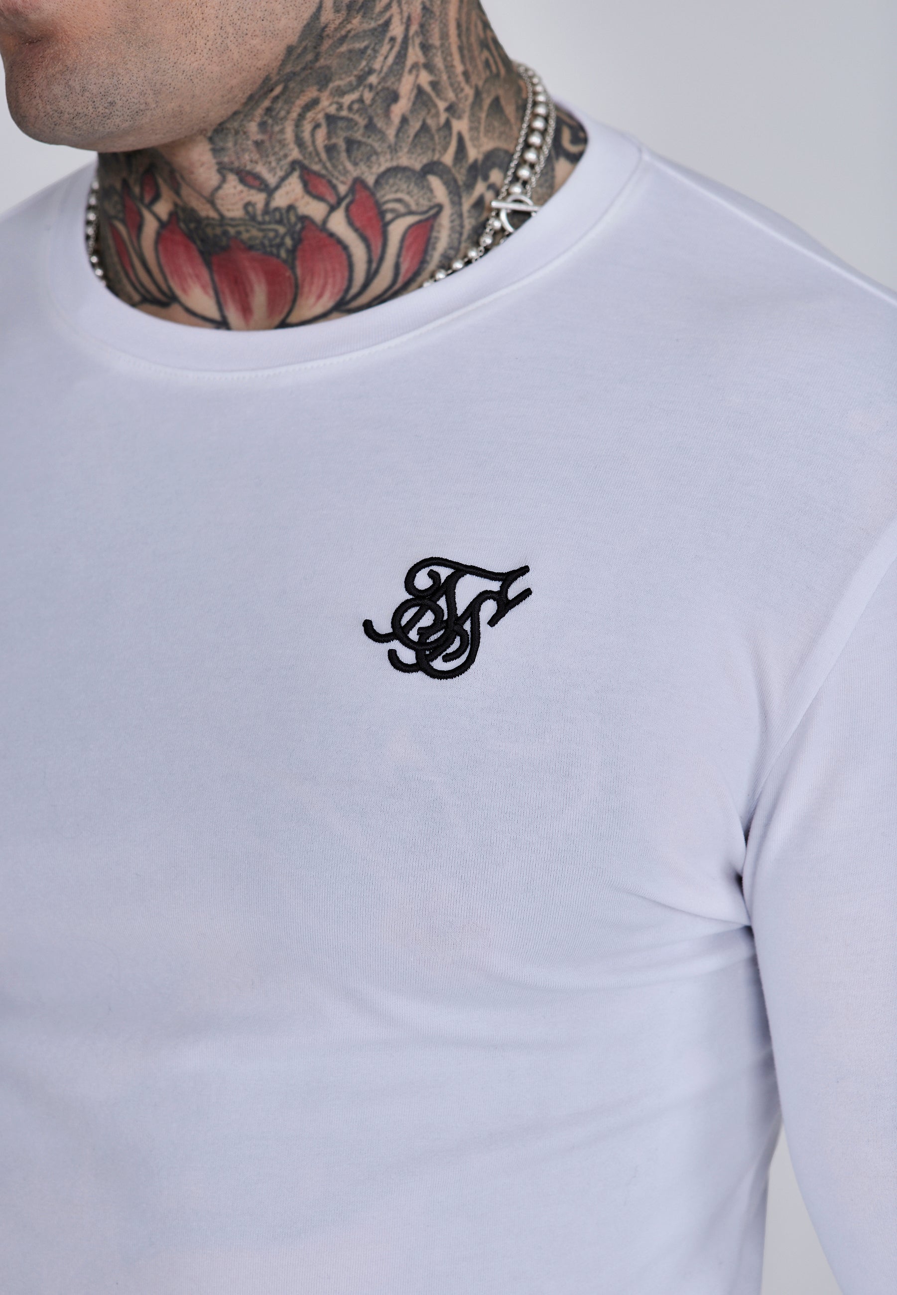 Essentials Long Sleeve T-Shirt in White T-Shirts SikSilk