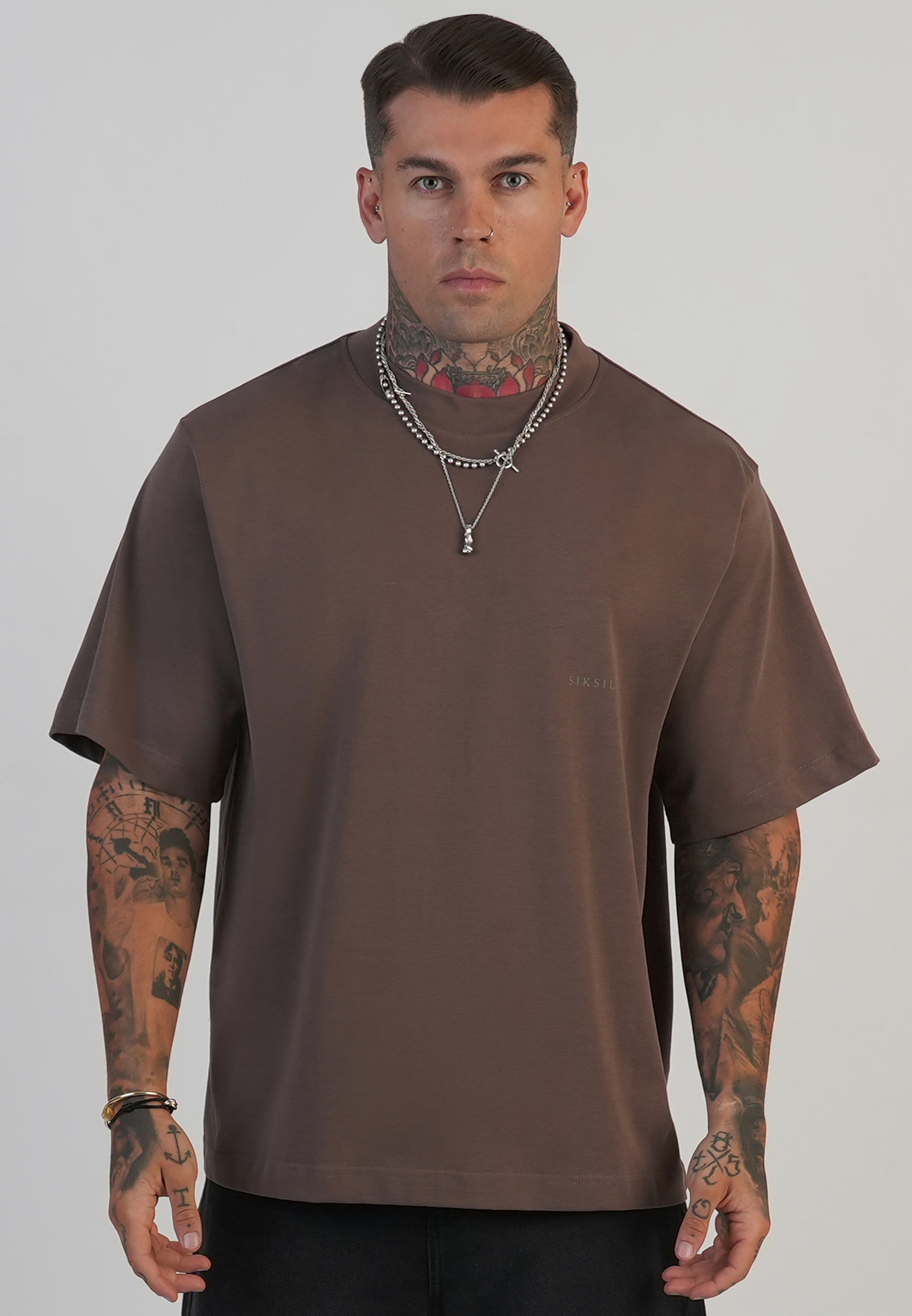 Graphic T-Shirt in Brown T-Shirts SikSilk