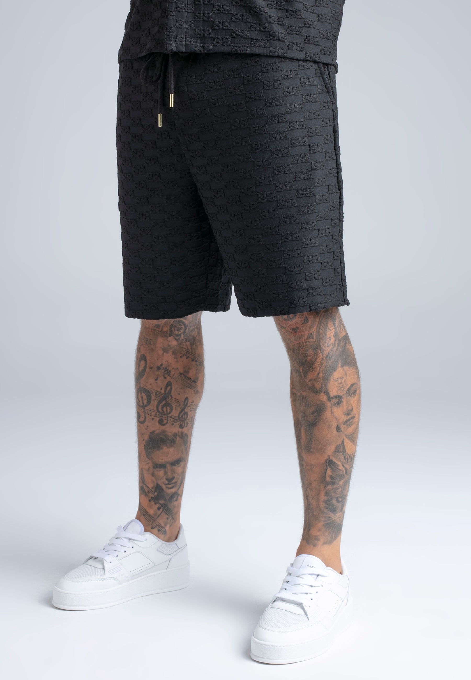 Towelling Shorts in Black Shorts SikSilk
